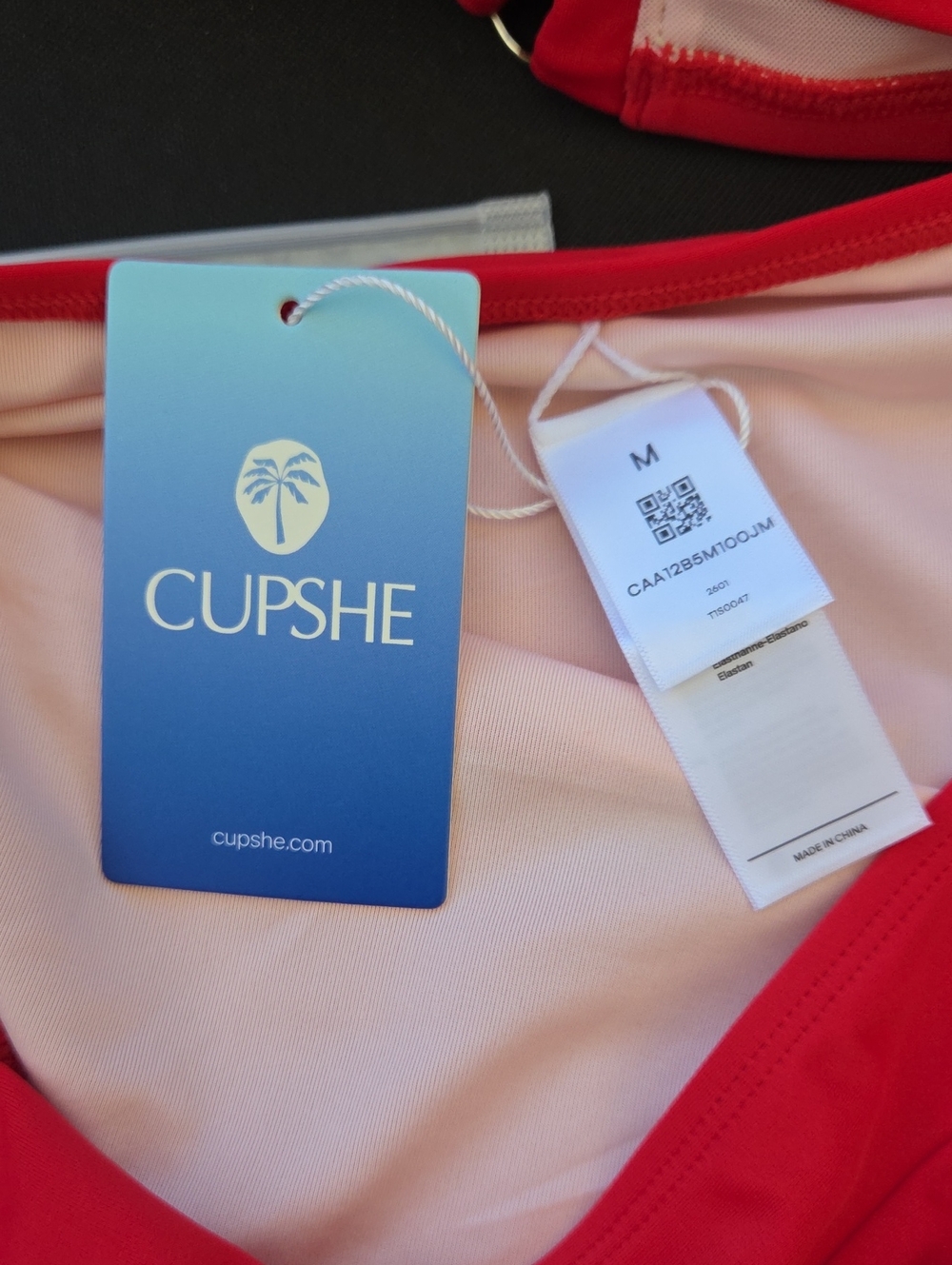 💋Cupshe Red High Waisted Bikini Set Size Medium NWT! - Picture 11 of 15